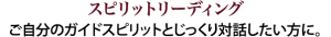 スピリットリーディング ご自分のガイドスピリットとじっくり対話したい方に。